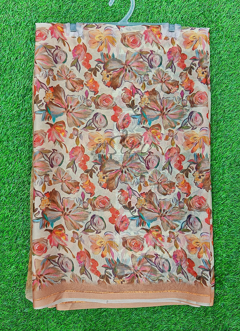 Beautiful Digital Print Chiffon Saree