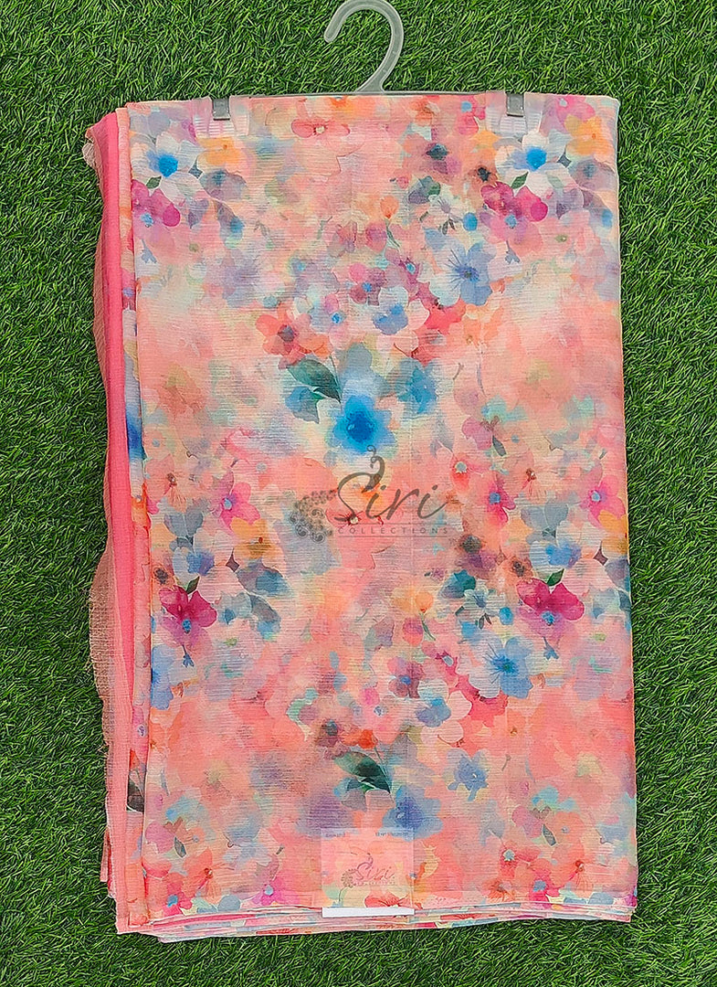 Beautiful Digital Print Nara Chiffon Saree with Blouse
