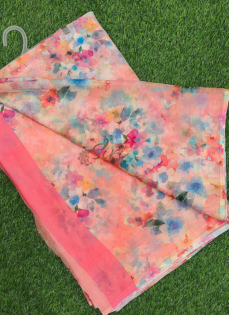 Beautiful Digital Print Nara Chiffon Saree with Blouse
