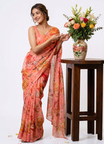 Load image into Gallery viewer, Beautiful Digital Print Nara Chiffon Saree with Blouse