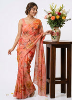 Load image into Gallery viewer, Beautiful Digital Print Nara Chiffon Saree with Blouse