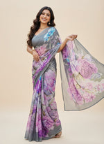 Load image into Gallery viewer, Beautiful Digital Print Nara Chiffon Saree with Blouse