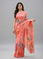 Load image into Gallery viewer, Beautiful Digital Print Nara Chiffon Saree with Blouse