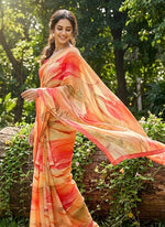 Load image into Gallery viewer, Beautiful Digital Print Nara Chiffon Saree with Blouse