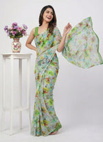 Load image into Gallery viewer, Beautiful Digital Print Nara Chiffon Saree with Blouse