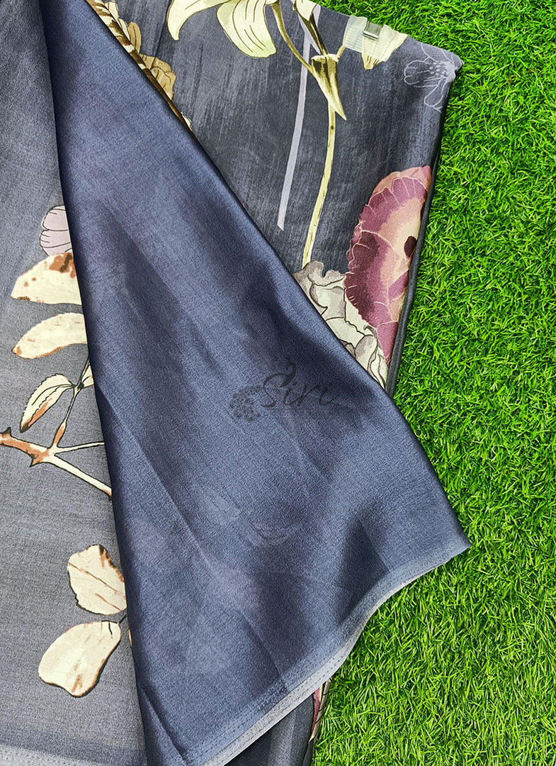 Latest Digital Print Satin Crepe Silk Saree