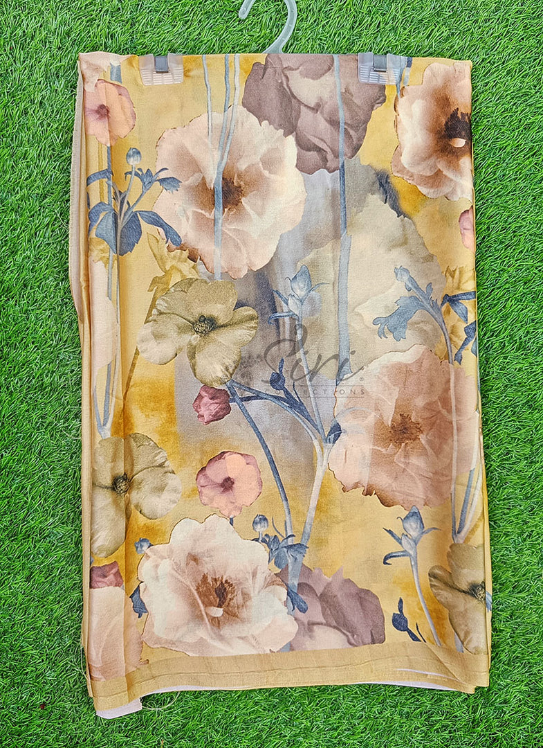 Latest Digital Print Satin Crepe Silk Saree