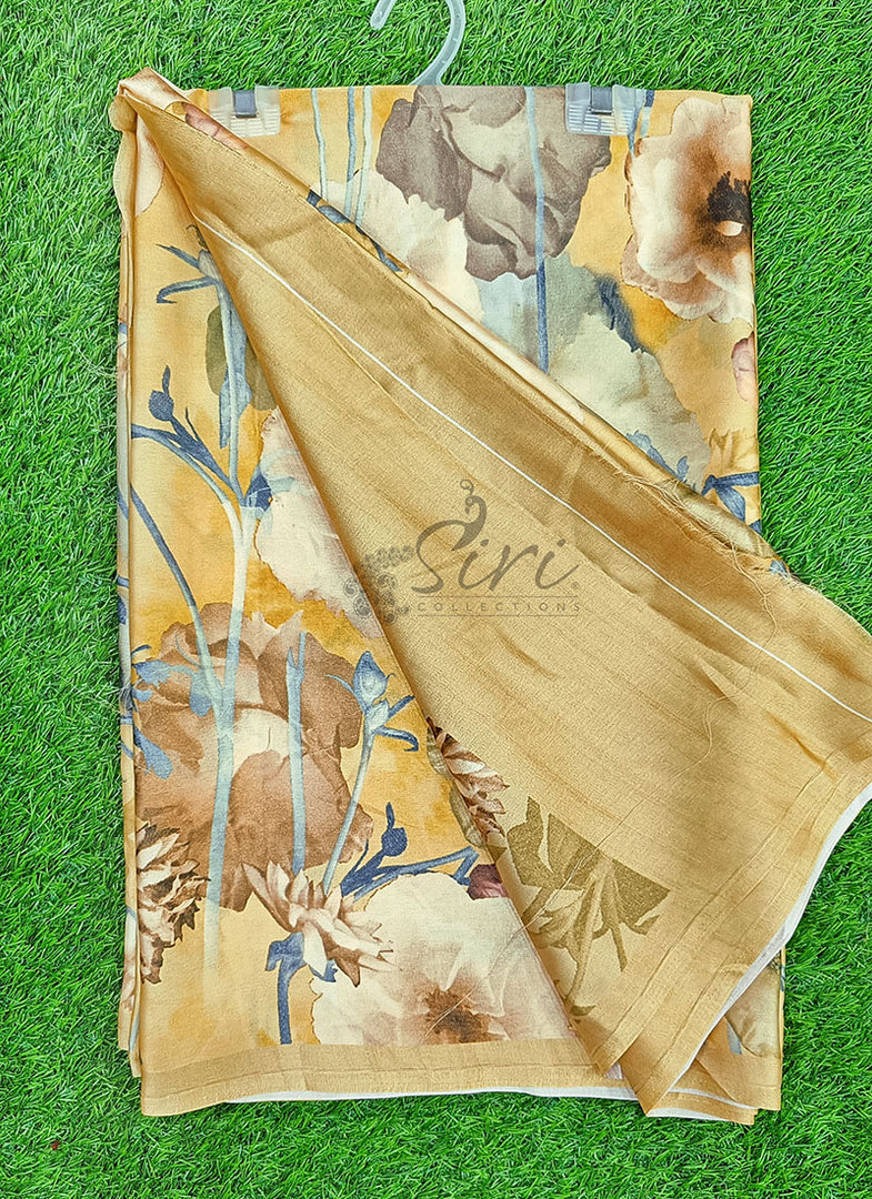 Latest Digital Print Satin Crepe Silk Saree