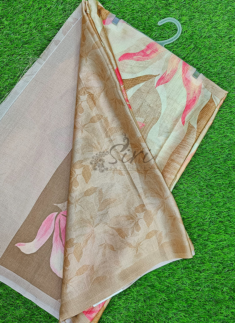 Latest Digital Print Satin Crepe Silk Saree