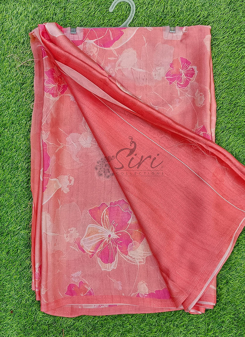 Latest Digital Print Satin Crepe Silk Saree