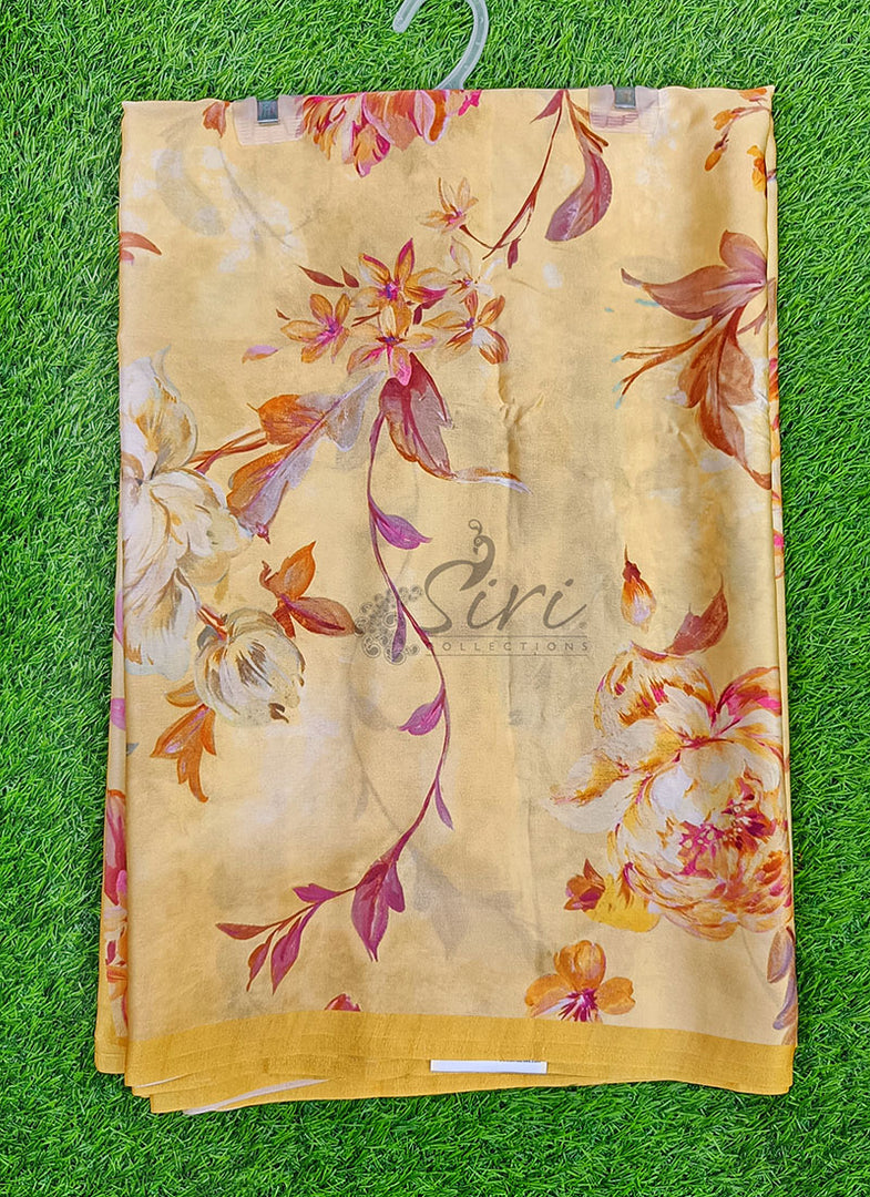 Latest Digital Print Satin Crepe Silk Saree