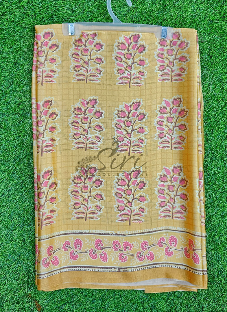 Latest Digital Print Satin Crepe Silk Saree