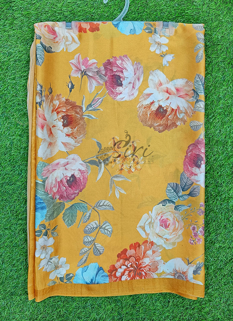 Latest Digital Print Satin Crepe Silk Saree