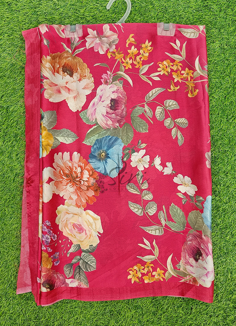 Latest Digital Print Satin Crepe Silk Saree