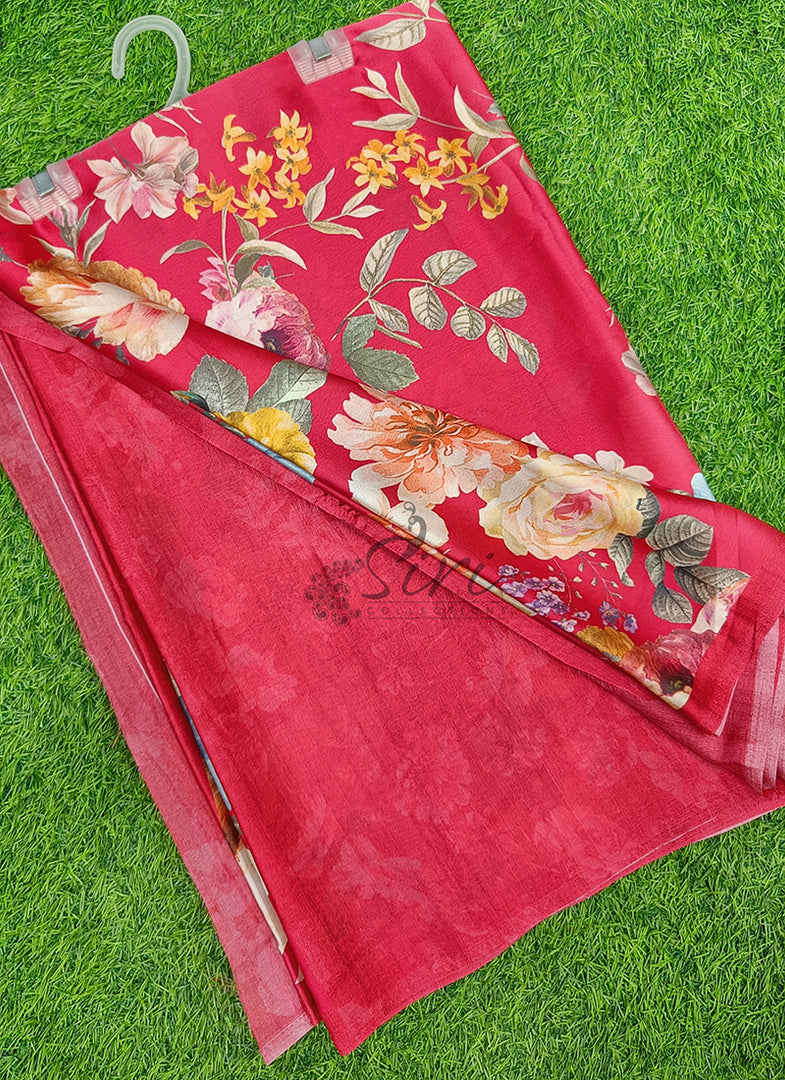Latest Digital Print Satin Crepe Silk Saree