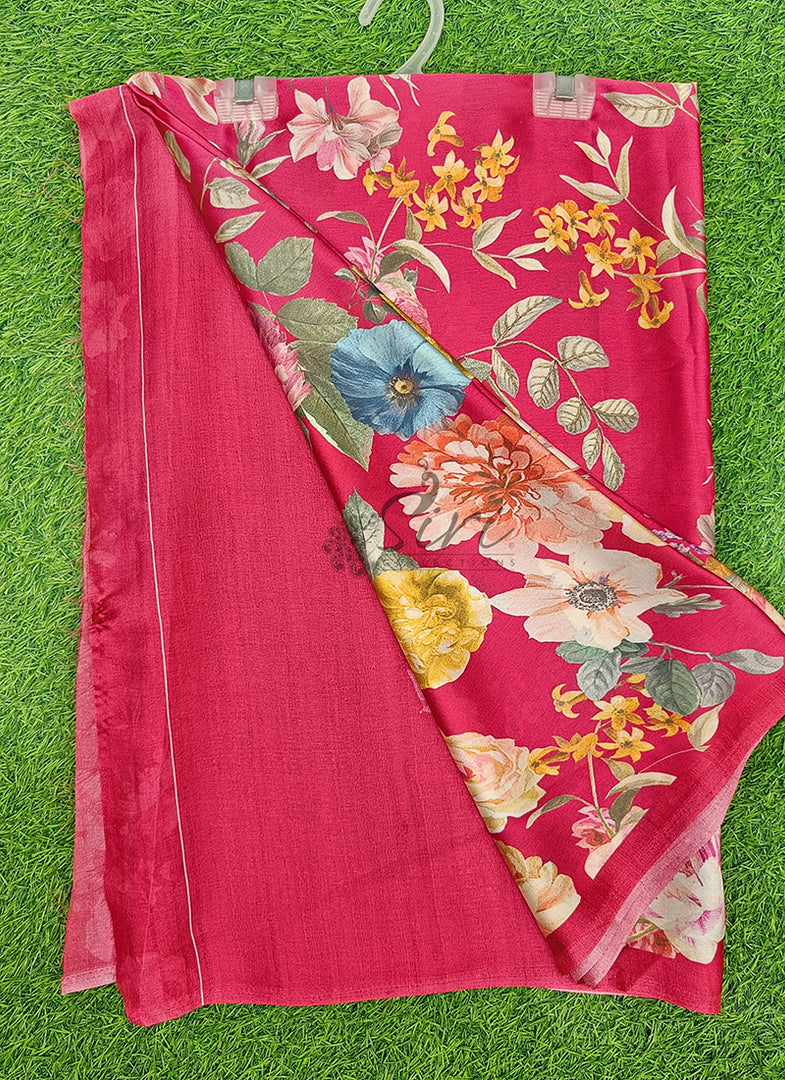 Latest Digital Print Satin Crepe Silk Saree