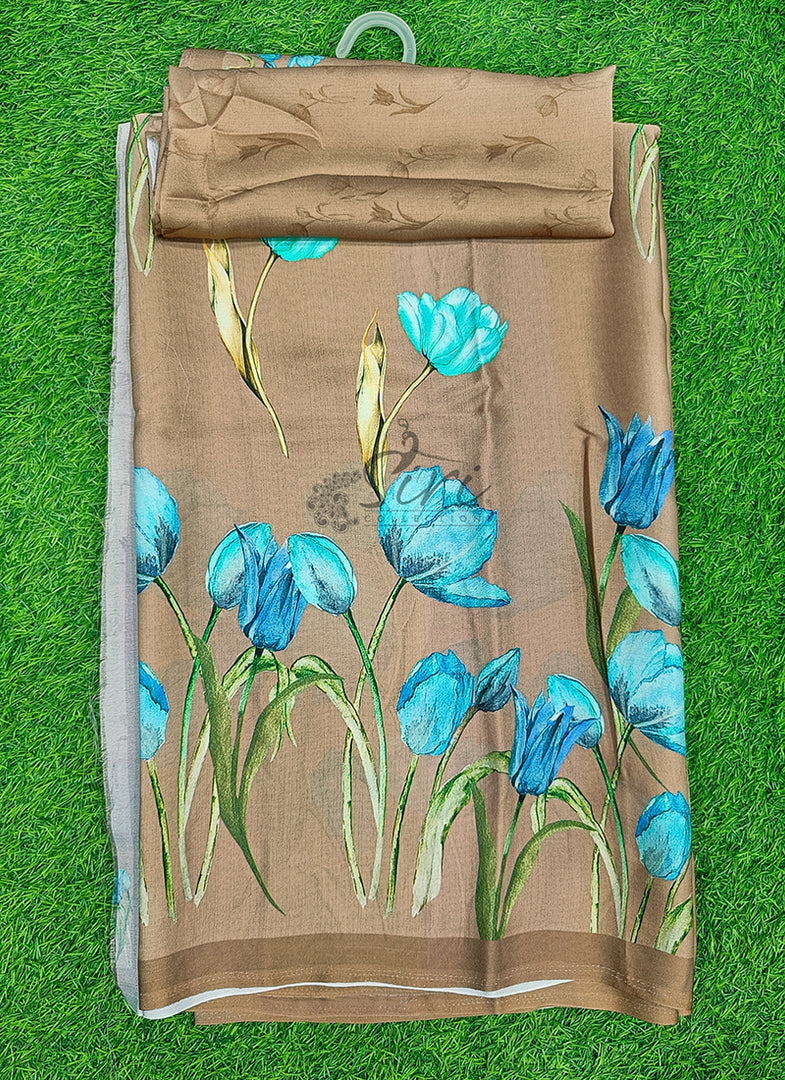 Latest Digital Print Satin Crepe Silk Saree