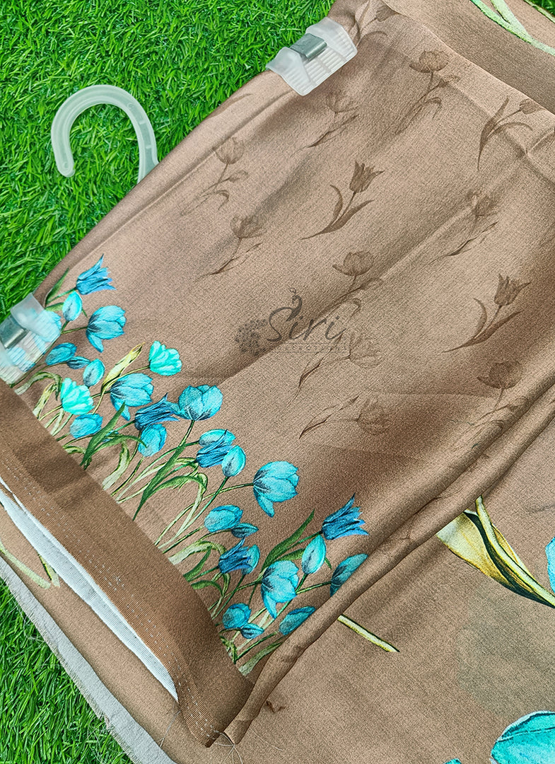 Latest Digital Print Satin Crepe Silk Saree