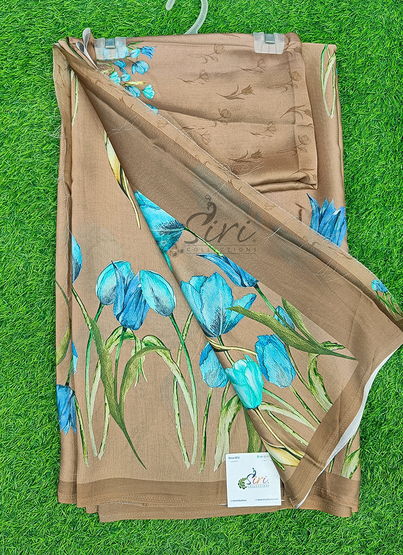 Latest Digital Print Satin Crepe Silk Saree