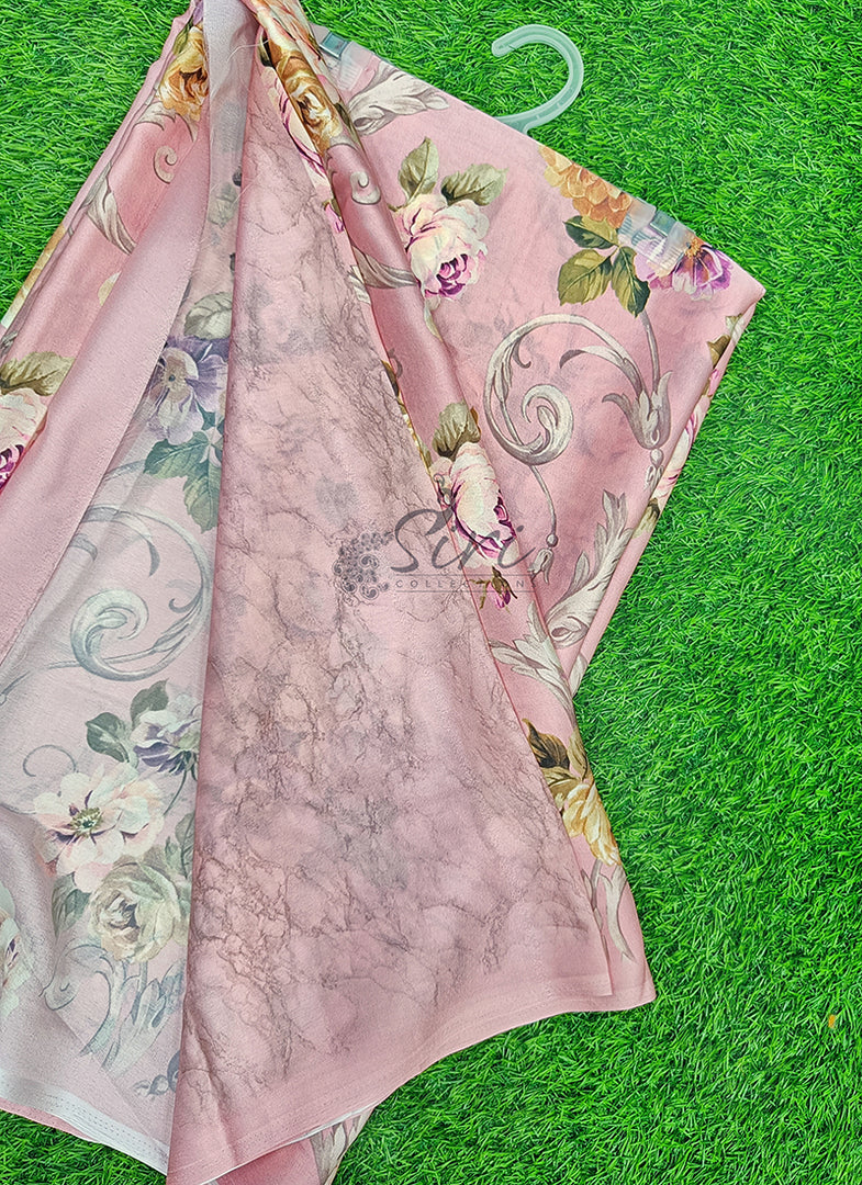 Latest Digital Print Satin Crepe Silk Saree