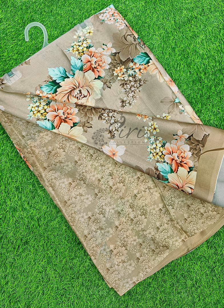 Latest Digital Print Satin Crepe Silk Saree