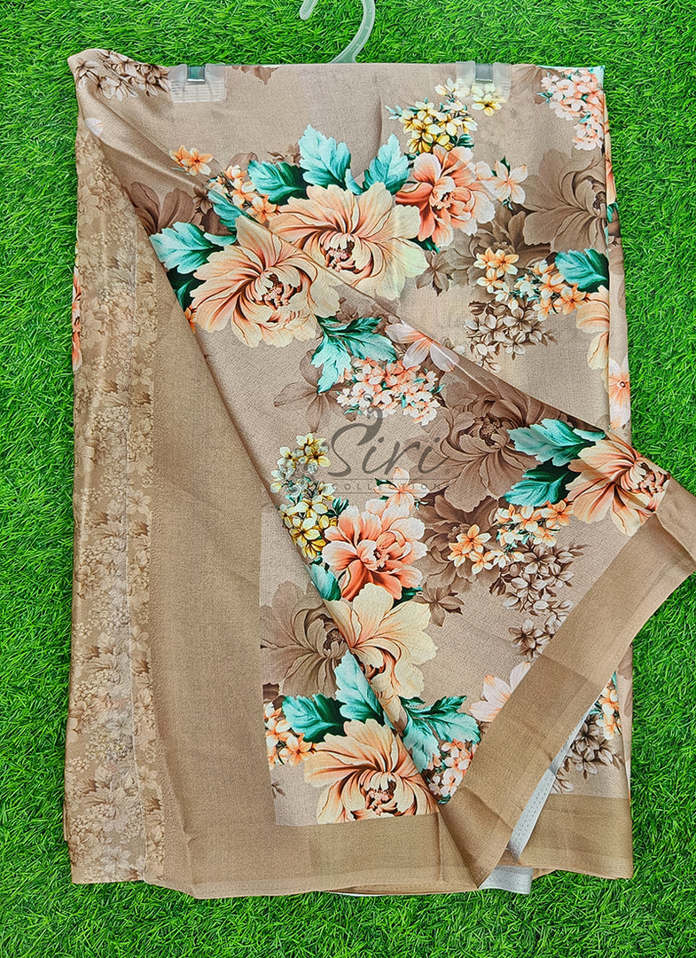 Latest Digital Print Satin Crepe Silk Saree