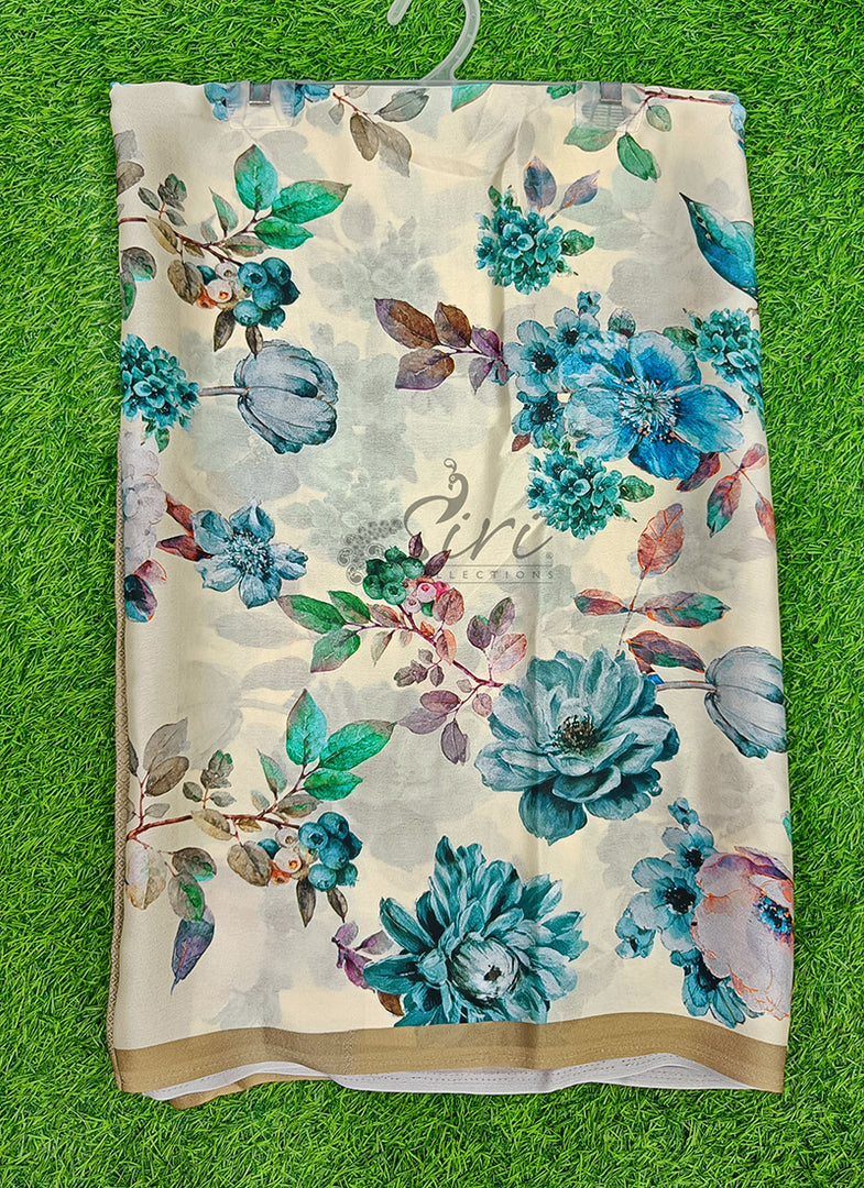 Latest Digital Print Satin Crepe Silk Saree