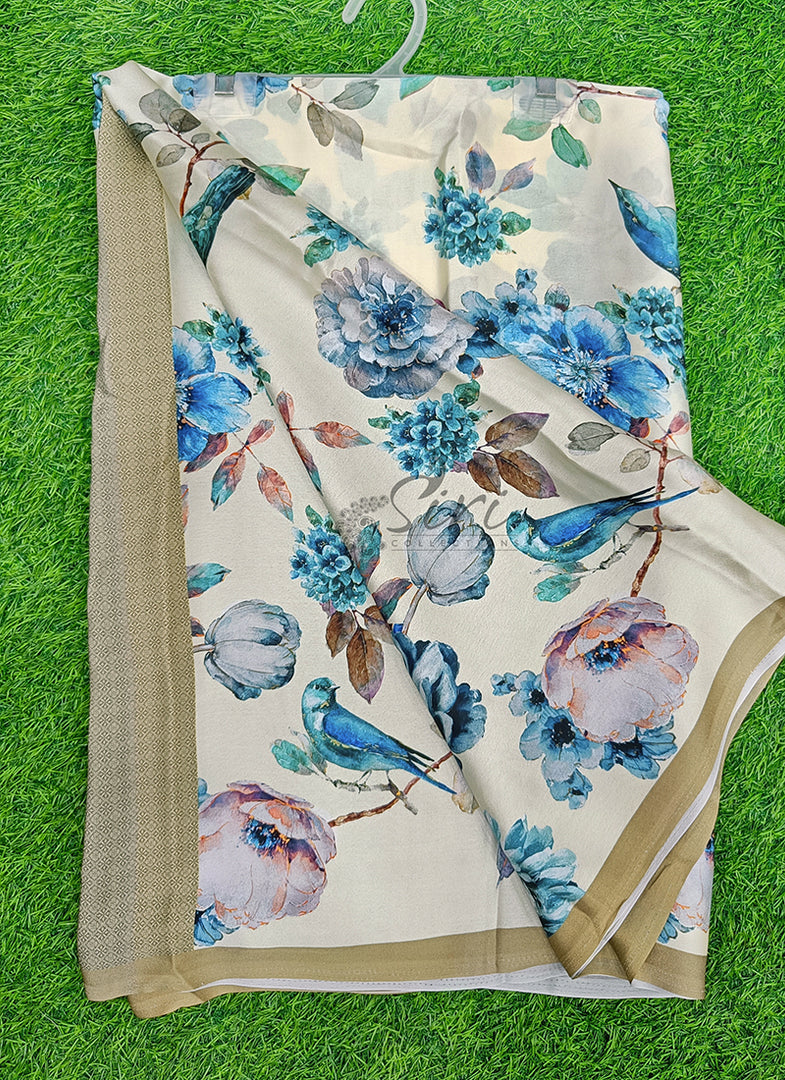 Latest Digital Print Satin Crepe Silk Saree