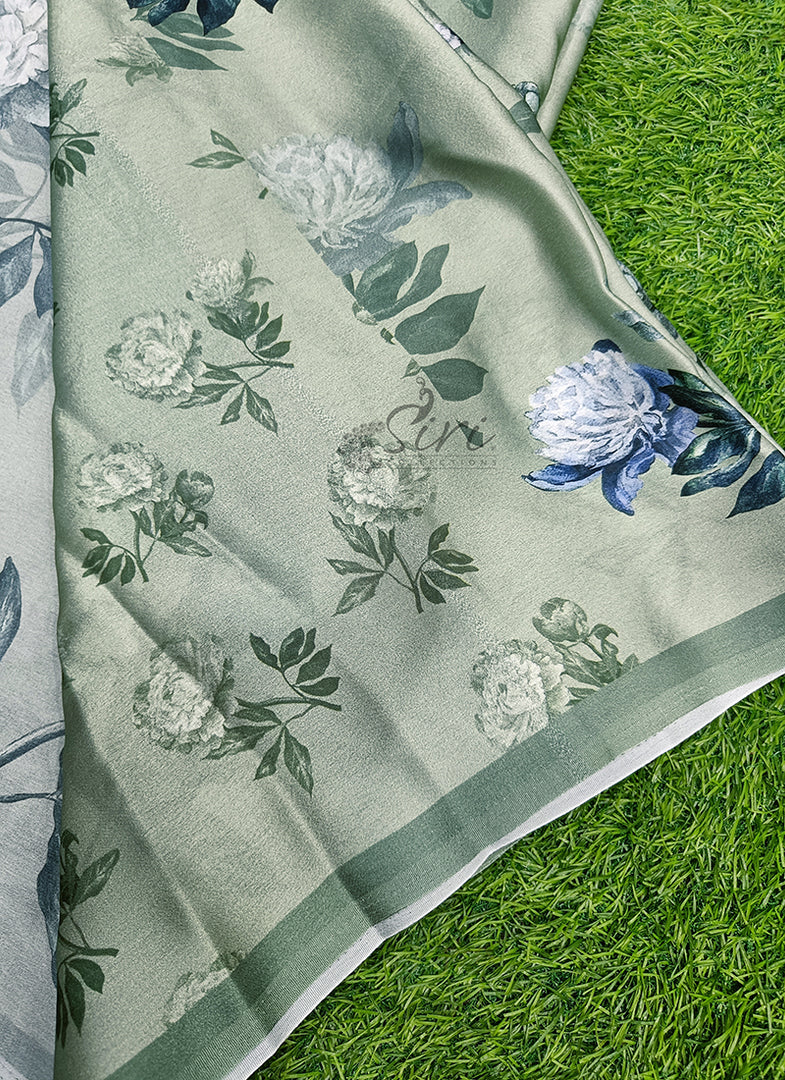 Latest Digital Print Satin Crepe Silk Saree