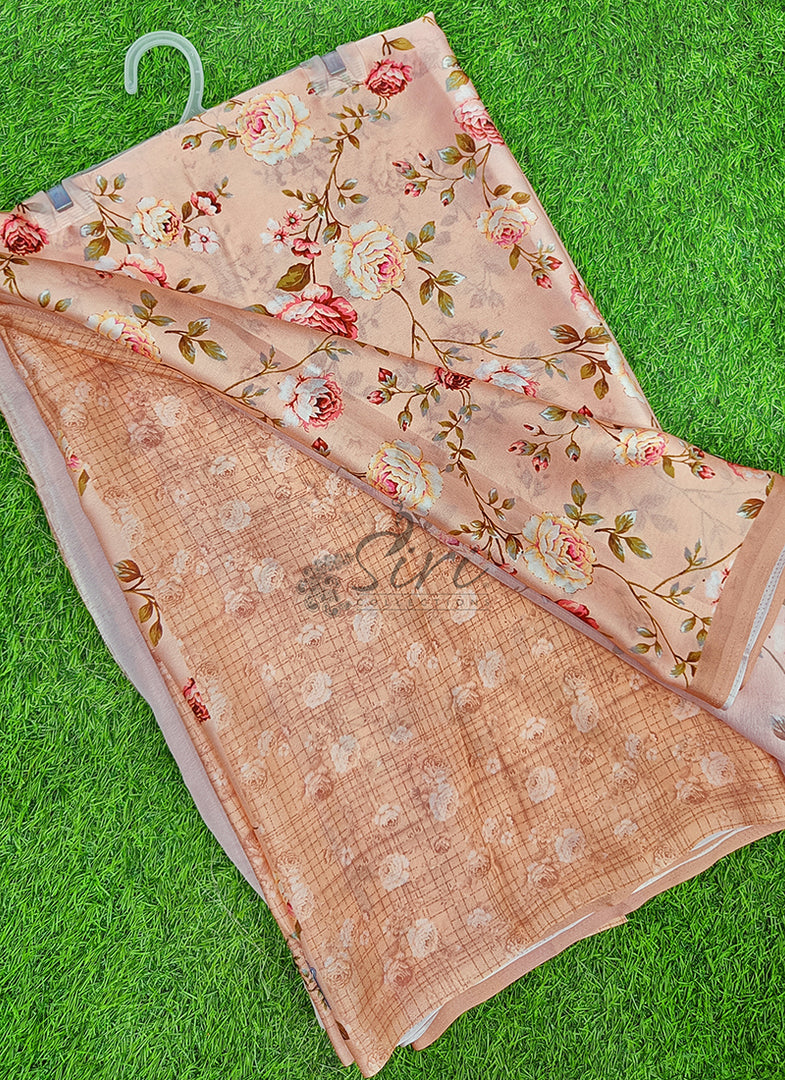Latest Digital Print Satin Crepe Silk Saree