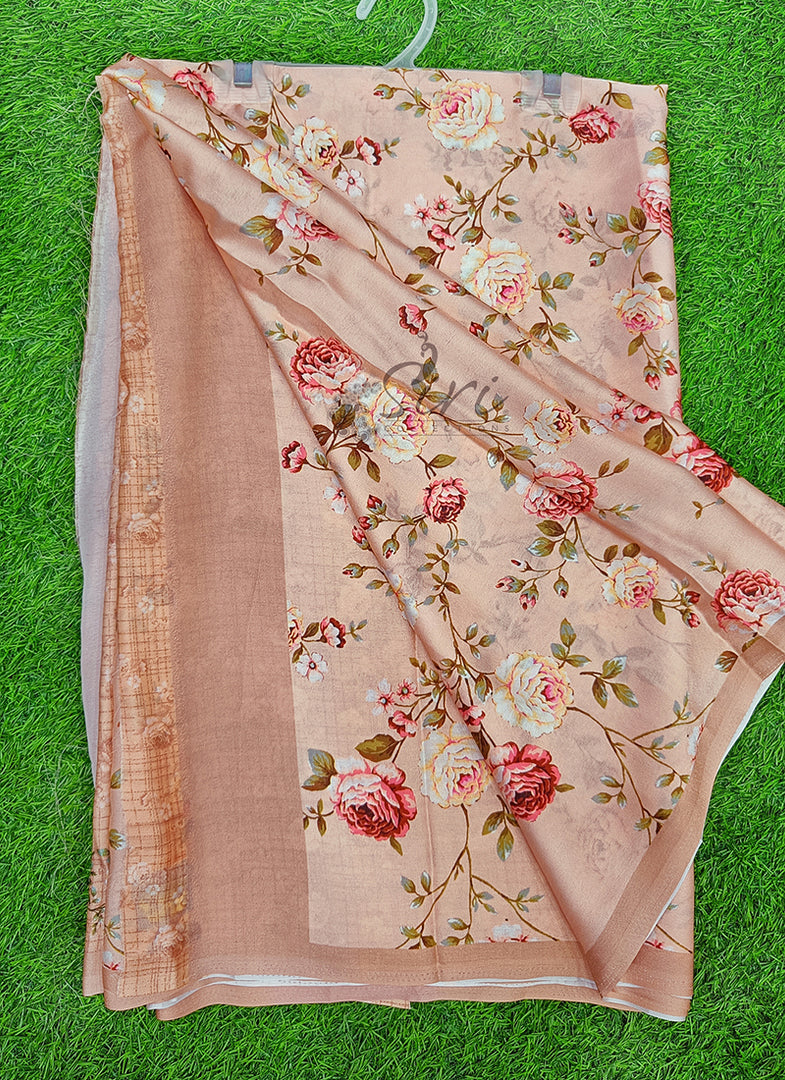 Latest Digital Print Satin Crepe Silk Saree