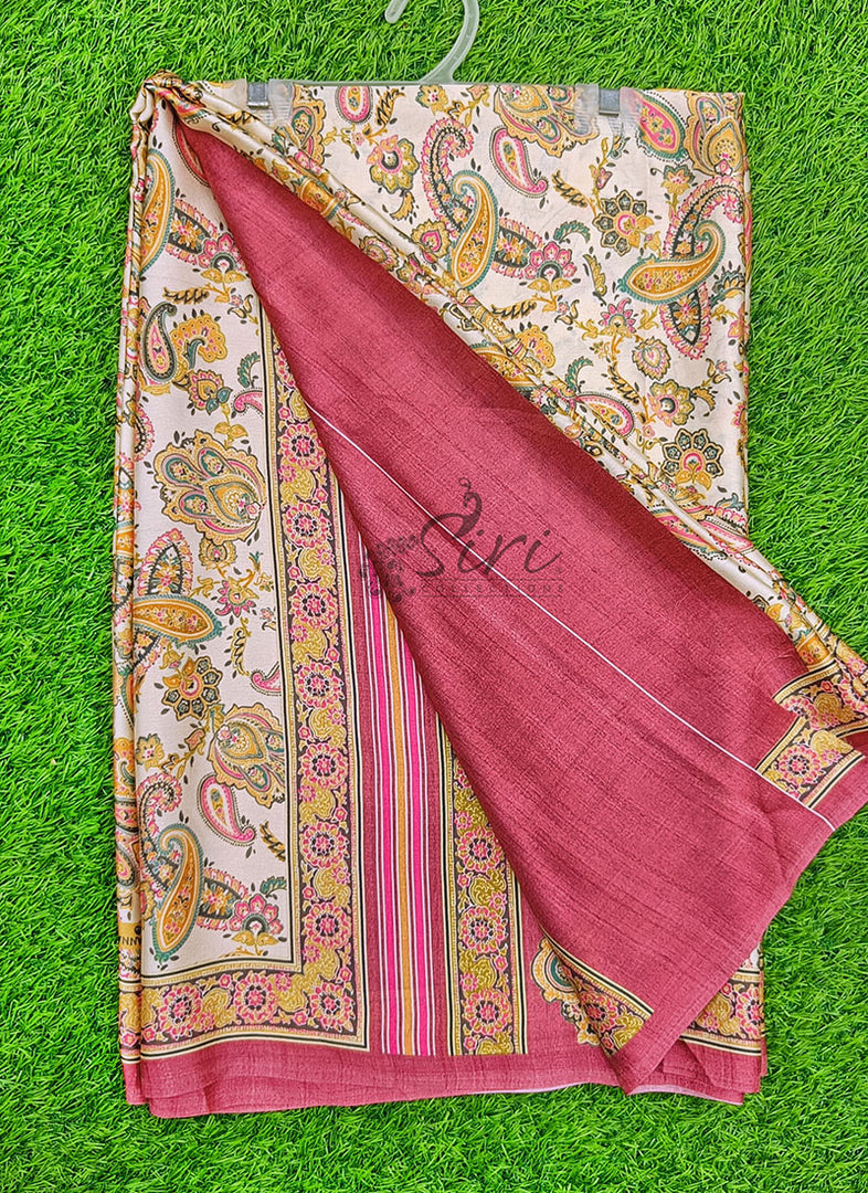 Latest Digital Print Satin Crepe Silk Saree