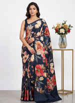 Load image into Gallery viewer, Siri Collections Premium Digital Print Satin Crepe Silk Saree