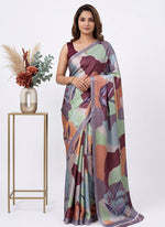 Load image into Gallery viewer, Siri Collections Premium Digital Print Satin Silk Saree
