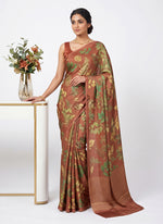 Load image into Gallery viewer, Siri Collections Premium Digital Print Satin Crepe Silk Saree