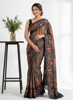 Load image into Gallery viewer, Siri Collections Premium Digital Print Satin Crepe Silk Saree with Blouse