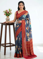 Load image into Gallery viewer, Siri Collections Premium Digital Print Satin Crepe Silk Saree with Blouse