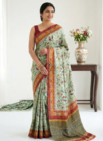 Load image into Gallery viewer, Siri Collections Premium Digital Print Satin Crepe Silk Saree with Blouse