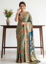 Load image into Gallery viewer, Siri Collections Premium Digital Print Satin Crepe Silk Saree with Blouse