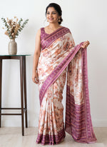 Load image into Gallery viewer, Siri Collections Premium Digital Print Satin Crepe Silk Saree with Blouse