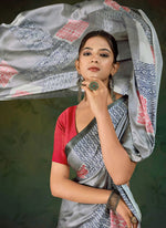 Load image into Gallery viewer, Lovely Digital Print Satin Saree