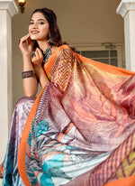 Load image into Gallery viewer, Lovely Digital Print Satin Saree