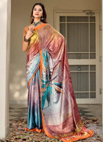 Load image into Gallery viewer, Lovely Digital Print Satin Saree