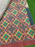 Load image into Gallery viewer, Beautiful Digital Print Semi Tussar Saree in Patola Borders