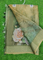 Load image into Gallery viewer, Beautiful Digital Print Soft Fancy Tissue Cotton Saree