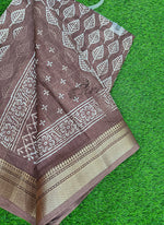 Load image into Gallery viewer, Beautiful Printed Jute Silk Saree