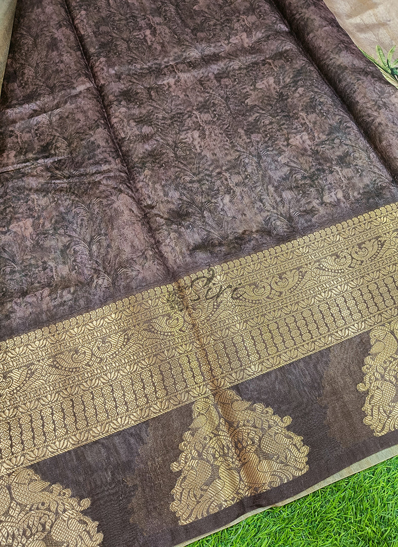 Lovely Digital Print Fancy Silk Saree