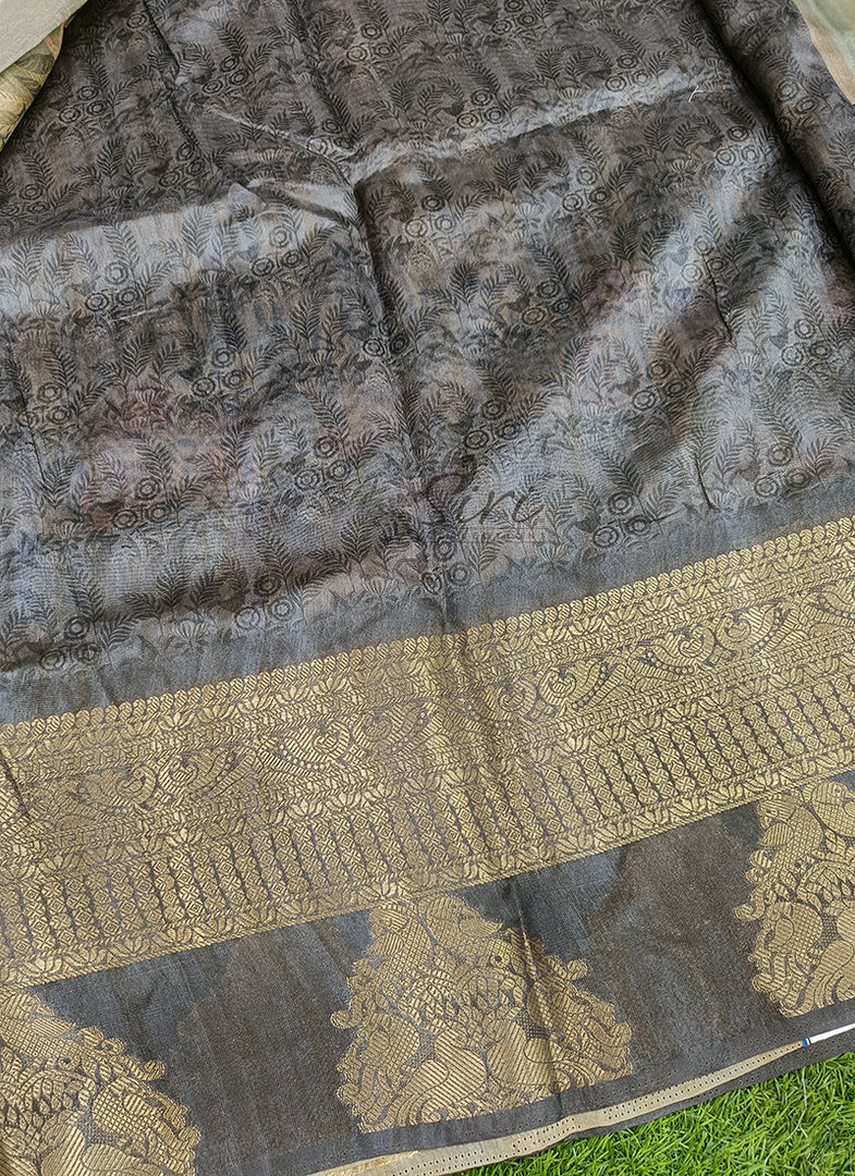 Lovely Digital Print Fancy Silk Saree