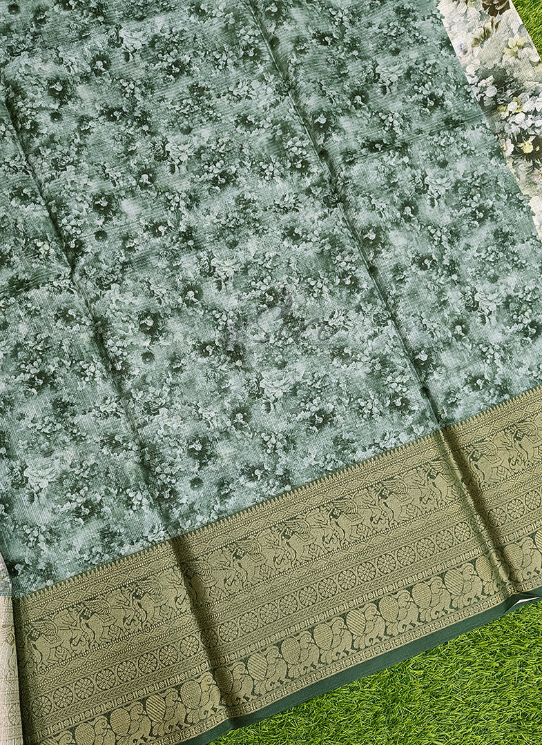 Beautiful Digital Print Kota Saree in Kanchi Borders