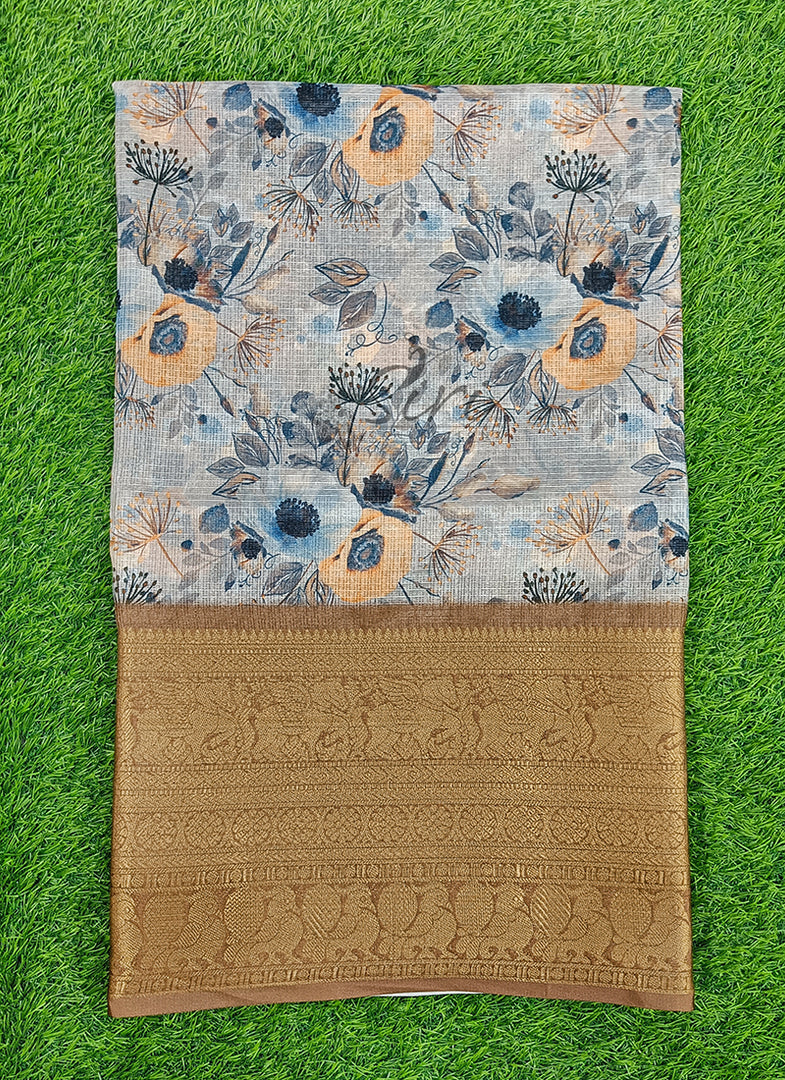 Beautiful Digital Print Kota Saree in Kanchi Borders